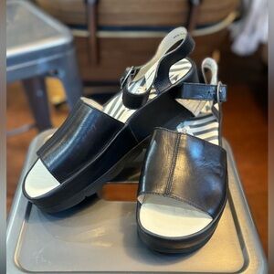 Fly London Black Platform Sandals